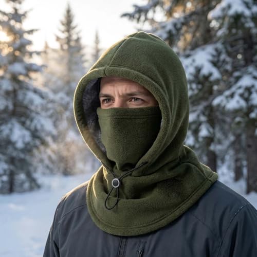 Winter Fleece Balaclava Hood Unisex Fleece Warm Thermal Skiing Mask Hat - image 4