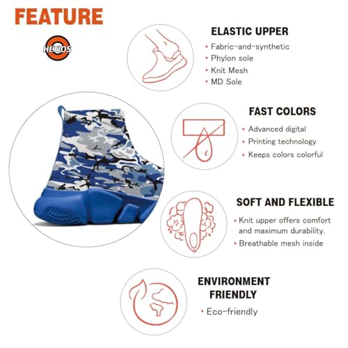 Hetios Men's Camouflage Shoes - Lightweight Breathable Walking Shoes Sock Shoes Workout Casual Running Shoes4