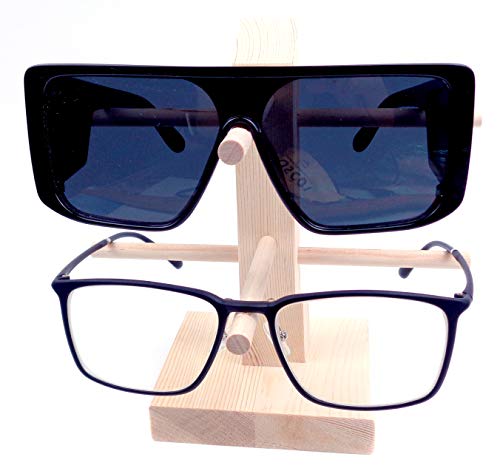 Yofan 2 Layers Wooden Sunglasses Eyeglasses Display Holder Organizer Stand - Thumbnail 3