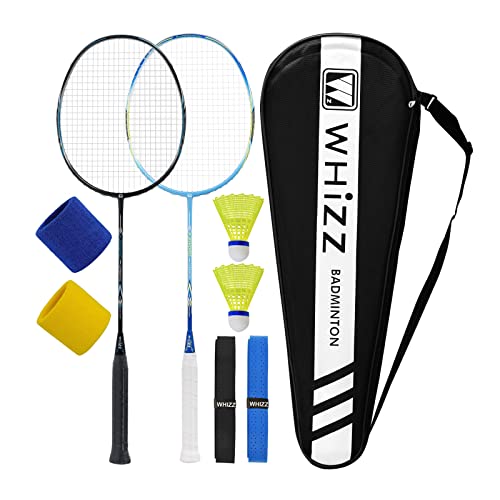 MANJHONG Badmintonschläger Set 2-tlg - Graphit Schläger Mit Tasche & Bällen