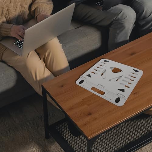 Soporte plegable de plástico para laptop ajustable blanco miniatura 6