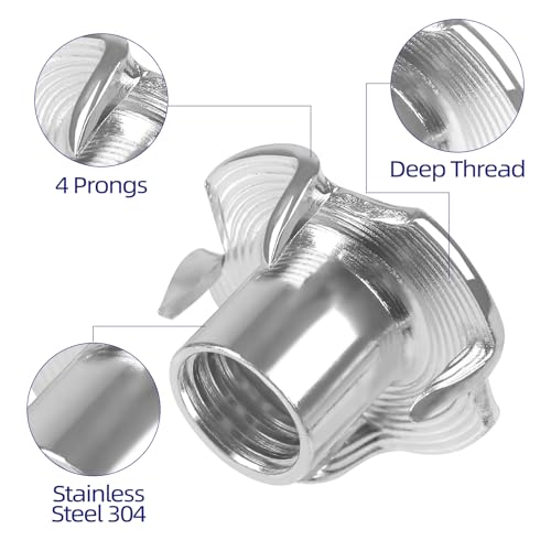 1434-20 t-nuts 304 stainless steel 4-pronged tee nut for wood rock climbing holds furniture 25 pcs