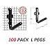 WallPeg 100Pcs Pegboard Accessory Peg Hook Set – Durable, Self-Locking Black 1/4