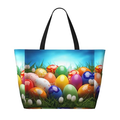 Beach Bag for Women Colorful Guitars Beach Tote Bag Foldable Pool Bags with Zipper Gym Bags4