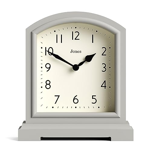 Horloge De Bureau Jones Clocks Film' - Design Rétro Noir - Format 13,5x17,5cm - Mouvement Quartz - Pile AA Non Incluse