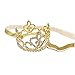 Elesa Miracle 2pcs Baby Hair Accessories Baby Girl's Gift Box with Shiny Tiara Crown Headband Set (2pc- Gold)