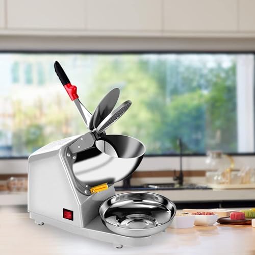 Image of Sakar High Speed Electric Ice Crusher Machine Dual Blades 143 lbs /hr Snow Cone Maker for Cold Coffee, Iced Tea, Lemonade, Cocktails, Mocktails, Home and Commercial Use