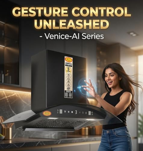 Image of Filterless Kitchen Chimney Model Ductless Venice in 75 cm with Auto Clean Filterless
