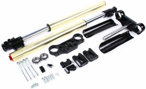45/48mm Triple Tree Clamp Front Forks Shock, 29" Front Forks Shock for Dirt Pit Bike 110cc 125cc Aluminum Alloy Front Fork Set Pair and Triple Tree Set Clamp