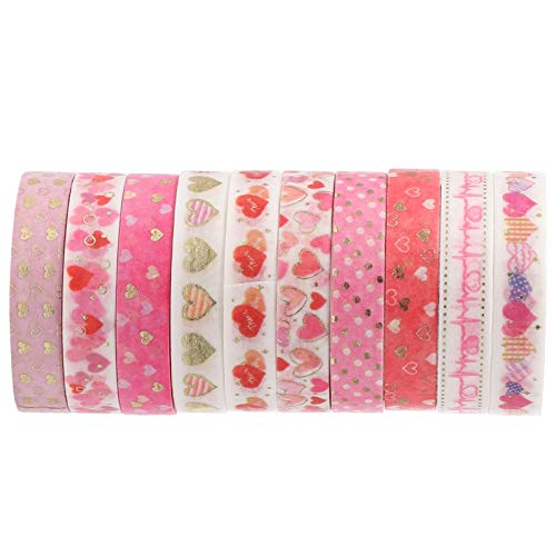 ARTIBETTER 10 Rolos de Fita Adesiva Washi Folha de Ouro Fitas de Papel Washi Decorativo para Natal D