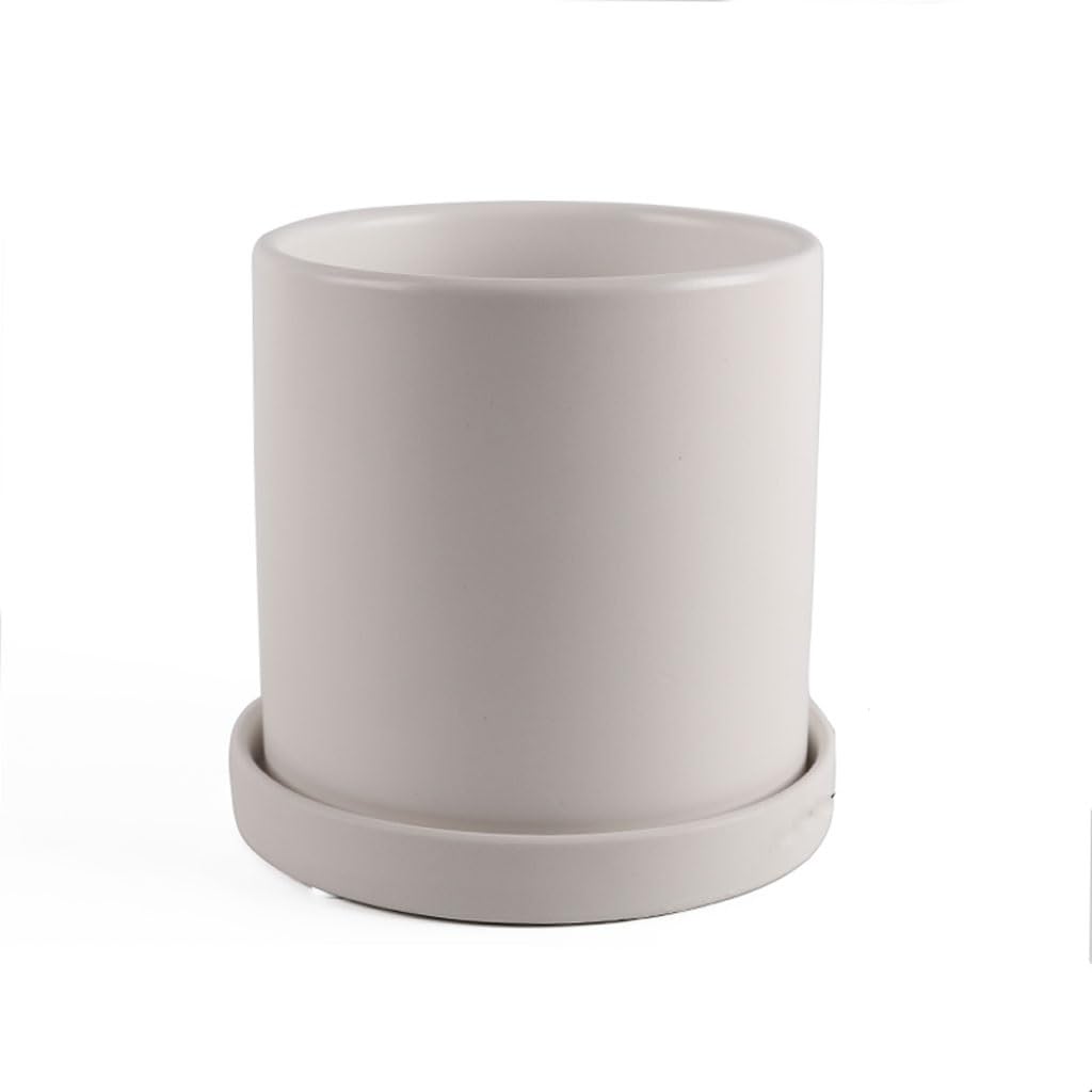 Gelasige C Flower Pots Modern Simple Nordi Green Plant With Tray Reative Succulent Erami Round Flowerpot Outdoor Flower Pots(C)
