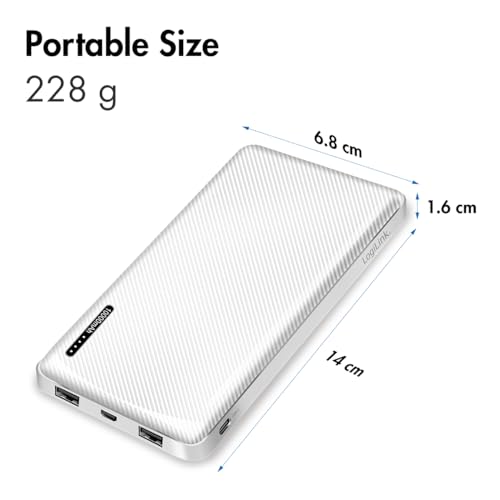 Powerbank Logilink PA0257W mit 10000 mAh Lithium-Polymer Akku