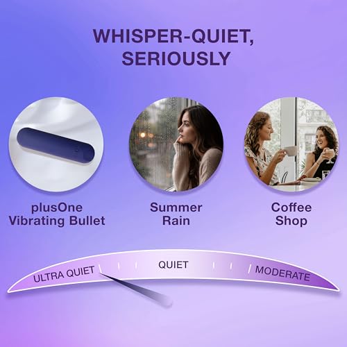 Image of plusOne Bullet Vibrator for Women, Mini Vibrator Made of Body-Safe Silicone, Fully Waterproof, USB Rechargeable, Personal Massager with 10 Vibration Settings, Purple