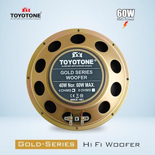 Image of 8 inch Inch Gold-Series Stereo HI-FI Woofer Speaker | Copper Coil | Impedance 4 Ohms | 90 * 17MM Magnet | 40 Watt Nominal | 60 Watt Maxx Power for Car and Home Audio System