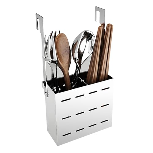 TentHome Escurridor Cubiertos Acero Inoxidable, Porta-Utensilios de Cocina para Cuchillo, Tenedor, Cuchara en Encimera Cocina, Soporte de Utensilios, Escurre Cubiertos, Escurrecubiertos Pared