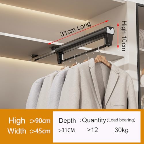 Support de cintre rétractable blanc pour petit dressing de chambre - 8