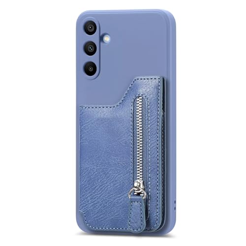 BEENTRYS Cuero Funda para OPPO R15X / K1 Funda,Libro Tipo Cartera de Piel Billetera Tapa Ranura para Tarjeta Bolsillo Cremallera Magnético Soporte PU Antigolpes Carcasa-Azul