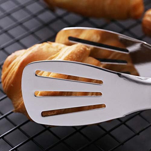 nuoshen 4 Pieces Cooking Tongs,Stainless Steel Multipurpose Kitchen Tongs Heat Resistant BarbecueTongs for Serving, Buffet, Salad, Ice