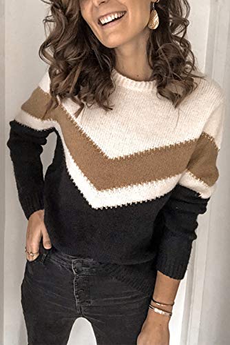 Image of ANCAPELION Women's Casual Sweater Pullover Winter Basic Sweatshirt Long Sleeve Cozy Knitted Jumper Tops Loose Fit