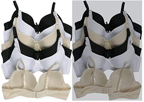 Tobeinstyle Girl's Junior Pack Of 6 Wired A Cup T-Shirt Bras With Adjustable Convertible Straps - Basic - 30A #TOP3