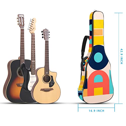 Housse étanche pour guitare acoustique avec double bandoulière et poche Motif géométrique Alphabet, Multicolore 01., 42… - Les Beatles, Paul McCartney, John Lennon, RIngo Starr, George Harrison Housse étanche pour guitare acoustique avec double bandoulière et poche Motif géométrique Alphabet, Multicolore 01., 42… – Image 6