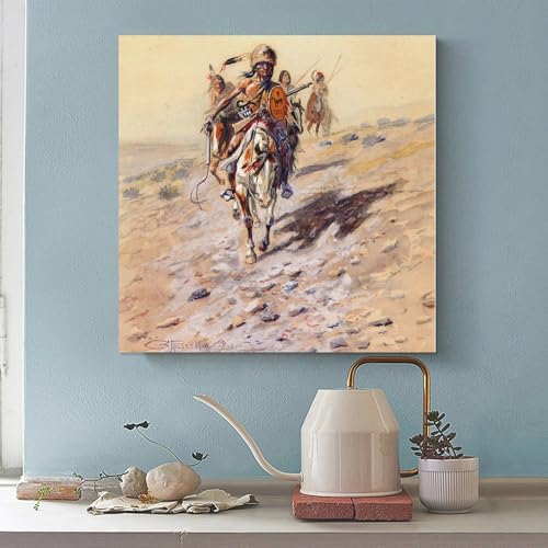 Impression sur toile On The Trail tableau nostalgique de l'Ouest americain