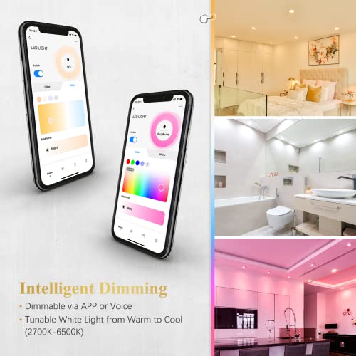 Dicuno Gu10 Smart Led Bulb, Rgb Color Changing Led Compatible With Alexa & Google Home, Dimmable With App, Bi-Pin Base Mr16 50W Track Light Bulbs, 110° Beam Angle 450Lm, 2.4Ghz Wifi, Pack Of 4 #TOP3
