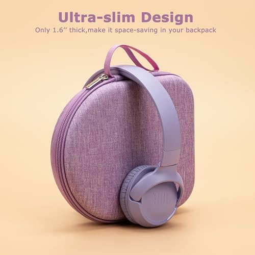 Image of Ginsco Case Compatible with JBL Tune 510BT /520BT /500BT /Junior 320, with Sony WH-CH520 /510, Ultra-Slim Hard Shell Headphone Case for On Ear Headphones (Purple)