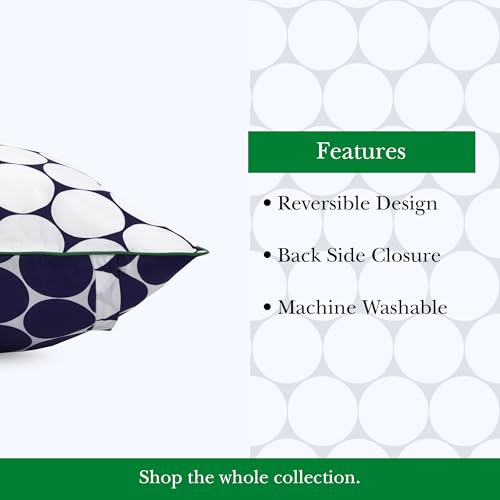 Image of kate spade new york Joy Dot Full /Queen Comforter Set, 300 Thread Count and 100% Cotton Cover, All Season 3 Piece Reversible Bedding Set, Machine Washable, Navy and White