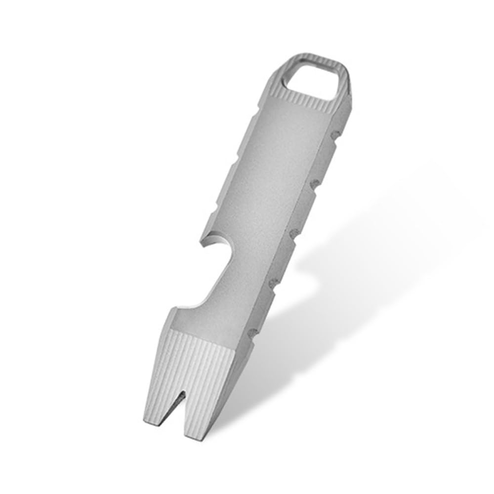 EDC Pry Bar, Portable Titanium Keychain Prybar Multitool, Wrenches, Bottle Opener, Mighty Mini Pocket Screwdriver for Camping Exploration Kitchen