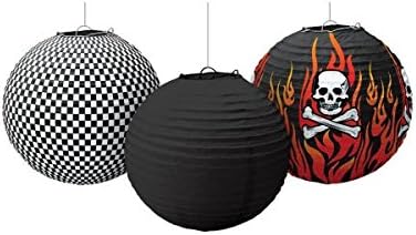 Amscan Rock On Heavy Metal Themed Party Round Printed Lanterns Decoration, Paper, 9" image 3
