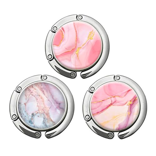 Knocent Foldable Purse Hook Handbag Hangers for Table Handbag Storage Folding Decor Table Hook,Women's Bag Handbag Hanger Holder (Mable Pink)