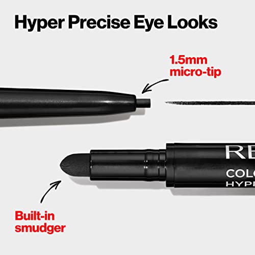 Gel Eyeliner By Revlon, Colorstay Micro Hyper Precision Eye Makeup With Built-In Smudger, Waterproof, Longwearing With Micro Precision Tip, 214 Black, 0.01 Oz #TOP4