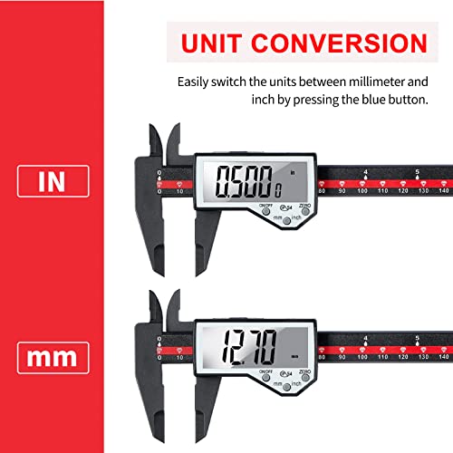 Digital Caliper, 0-6" Electronic Caliper Auto - Off Feature With Large Lcd Screen Vernier Caliper Conversion Measuring Tool For Length Depth Inner Outer Diameter Measuring #TOP5