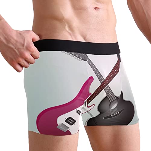3 Pack Mens Trunks Underwear with Pouch Electric Guitars Guitar Rock Star Guitar Soft Breathable Boxer Briefs3