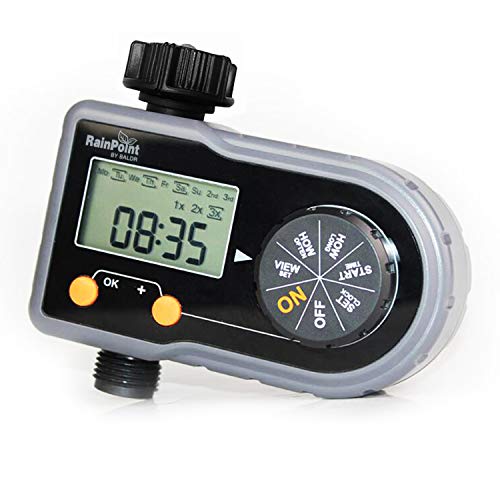 Fesjoy Automatic Plant Waterers,Irrigation Water Timer Controller Garden Electronic Programmable Automatic Watering Timer Waterproof Water Faucet To Hose Timer with LCD Display for Outdoor Parterre