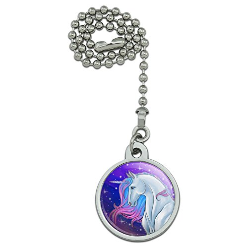 GRAPHICS & MORE Majestic Unicorn Pink Purple Blue Ceiling Fan and Light Pull