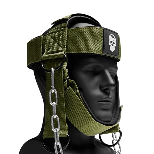Image of Gymreapers Neck Harness Increase Neck Strength and Reduce Neck Pain - Neck Trainer with 29 inch Heavy Duty Steel Chain Adjustable Neoprene Strap Neck Training Harness for Gym & Home Use
