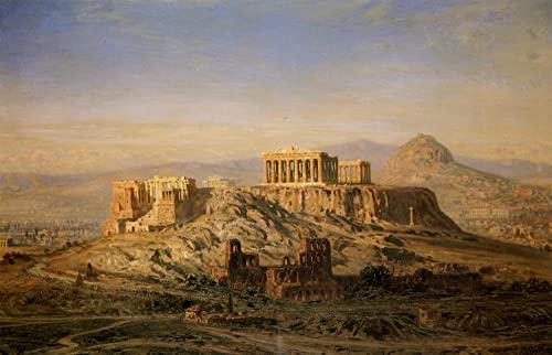 Peinture sur toile de l'Acropole d'Athéna d'Ernst Koerner 60x90cm