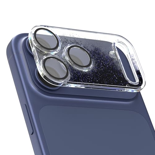 Jvchengxi Arena Brillante Protector Lente Cámara para iPhone 17 Pro MAX, Protector Camara 9H Cristal Vidrio Templado, Cobertura Completa Resistente a Arañazos (Morado Oscuro, iPhone 17 Pro Max)