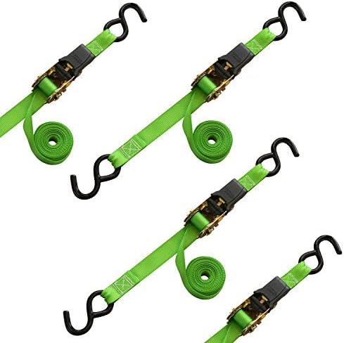 SmartStraps 14’ Padded Ratchet Tie Down, 4 Pack — Standard Duty Tie-Down Straps — 1,500lb Break Strength, 500lb Safe Work Load — Haul Dirt Bikes, ATVs, and Mowers