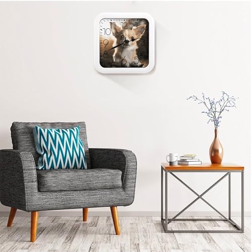 Reloj de pared cuadrado silencioso con números digitales miniatura 5