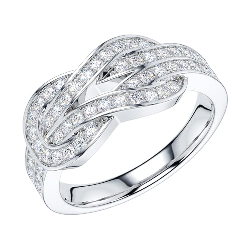 THELANDA Genuine Moissanite or Simulated Diamond Tie The Love Knot Infinity Promise Ring Wedding Band For Women2