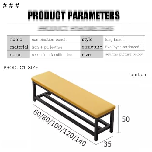 Banco de madera maciza premium de 80 cm con asiento tapizado 3