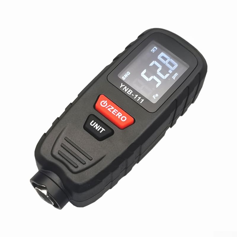 Medidor de espesor de revestimiento 0-2000µm para coche, prueba precisa de pintura | Medidor De Espesor De Pintura Auto,Medidor De Espesor Portátil Con Calibración Para Industria Y Carrocería, Negro
