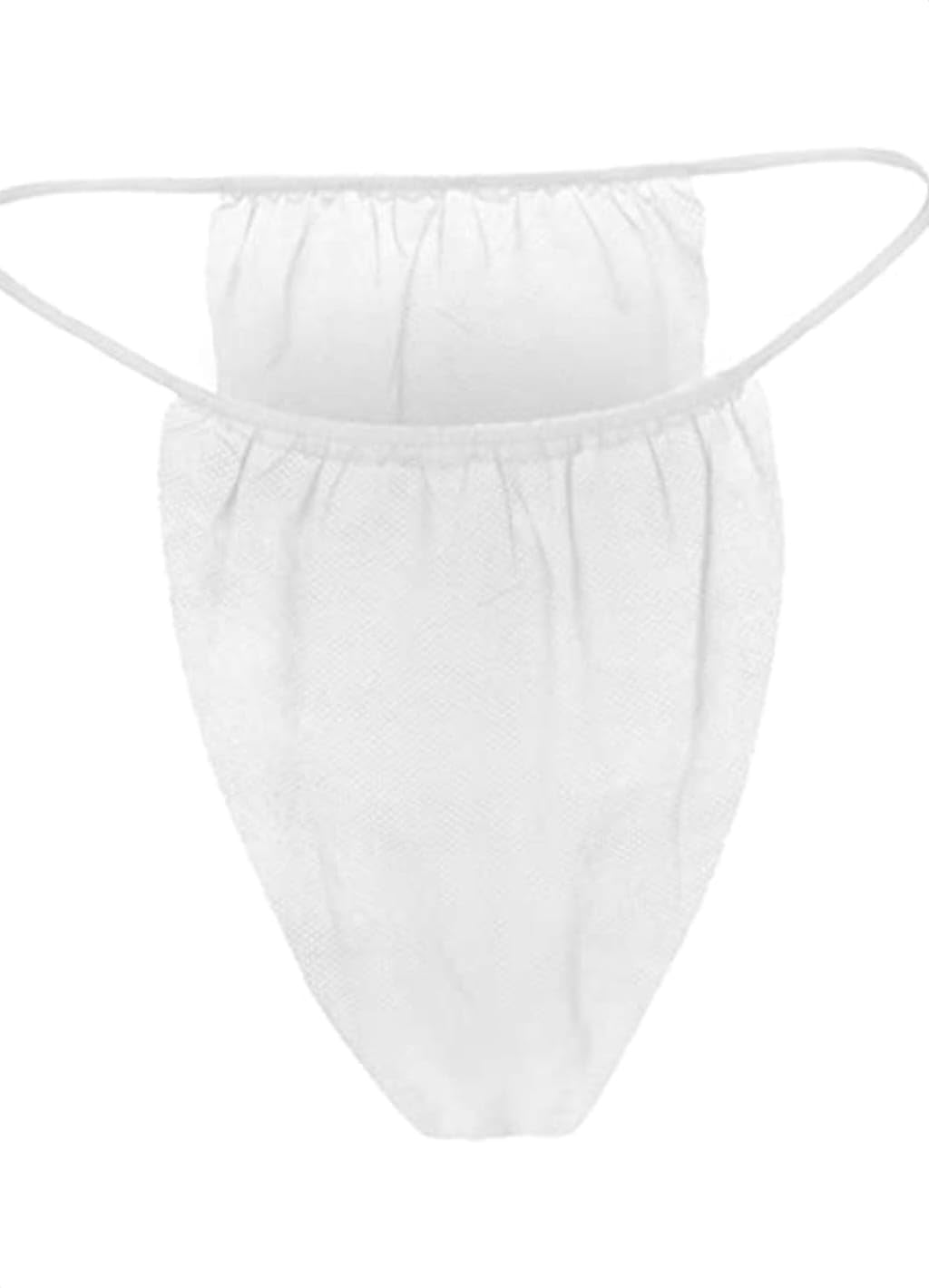 Mac 1 Pack of 20 Men's Spunlace Disposable Thongs Massage Centers, Spa, Beauty Parlours.Spa, Travelling, Hotels, Hospital with 10 Disposable Headband White