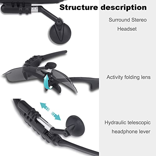 Gelete Smart Bluetooth Sunglasses Audio Sunglasses Smart Glasses For Calls And Music (Black) #TOP6