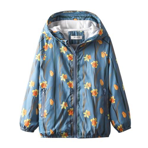 Welaken UNIFUN Flower Jacket For Girls Baby & Kids & Toddler Girls' Rain Jacket Ii Water-Resistant Jackets & Coats cover