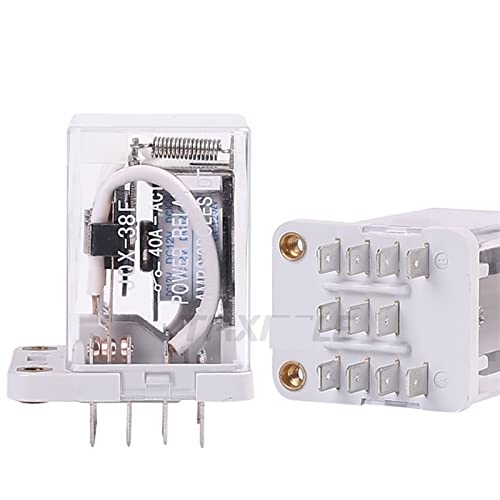 Relais de puissance intermédiaire JQX-38F 3Z 40A 11 broches avec base DC12V pour circuits