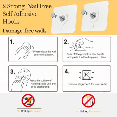 Image of Home Metal Key Hanger Without Drill| |Wall-Mounted Key Rack with 7 Hooks | Home Decor Organizer | Stylish Keychain Holder for Home & Office |No Drilling Required